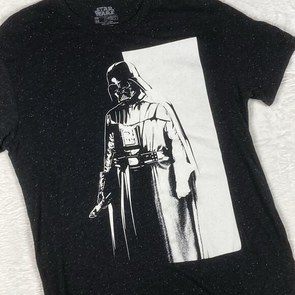 Star Wars Mens M Darth Vader Scarface Black Flecked Dark Side Sith SciFi Shirt - Picture 1 of 6